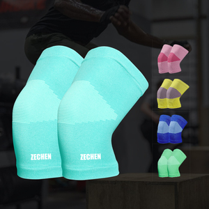 Nueva manga de rodilla de compresión de punto personalizada <span class=keywords><strong>para</strong></span> almohadillas de protección de rodilla <span class=keywords><strong>para</strong></span> Crossfit, levantamiento de pesas, Fitness, <span class=keywords><strong>ejercicio</strong></span> - Product Image 2