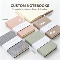 Carnet de notes personnalisé pour le bureau et l'école, carnet de comptes, carnet rétro pour étudiants et enfants, couverture en lin, carnet en tissu de lin