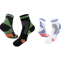 Chaussettes de course à la mode Jacquard rembourré Crew High Cycling Basketball Trail Chaussettes de compression