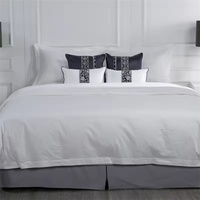 Draps de lit en lin de haute qualité en gros, 100% coton, 200TC, style moderne, écologiques, ensemble de housse de couette, style hôtel italien, taie d'oreiller