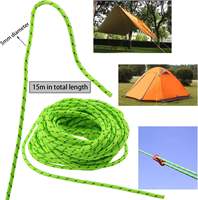 Cordon de paracorde en nylon vert luminescent de 5 mm, résistant, pour tente, corde à linge, camping, randonnée, extérieur, toutes saisons