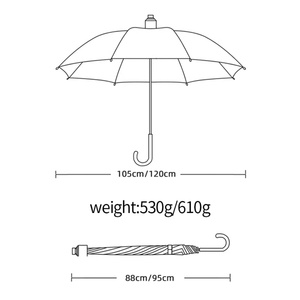 46-Inch Extra Long Waterproof Fiberglass Frame Straight <b>Umbrella</b> J Hook Handle Semi-<b>Automatic</b> Opening All-Season Advertising - Product Image 4