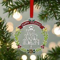 Pendentif personnalisé pour décoration de la maison Cadeau rotatif souvenir en métal argent rotatif suspendu design Charme arbre de vacances Ornement de Noël