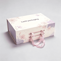 Caja de Regalo Magnética Plegable de Cartón Pequeña, Ecológica, de Lujo, Única, con Logotipo Personalizado, Cierre Magnético y Cinta