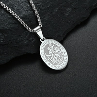 Collier en acier inoxydable de haute qualité pour homme, bijoux à la mode, Saint Christophe, design religieux catholique, fiançailles