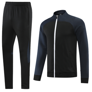 Ensemble de survêtements de football à manches longues pas cher, qualité thaïlandaise, fermeture éclair intégrale, bleu, pour hommes - Product Image 6