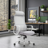 Nouvelle arrivée, chaise de bureau ergonomique en caoutchouc gris et blanc JYG-Bell, protection lombaire, siège profilé, base de 320 mm, chaise à gaz réglable