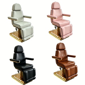 Table de massage électrique incurvée en cuir noir de luxe, moderne et personnalisable, pour salon de beauté, soins du visage et extensions de cils - Product Image 6