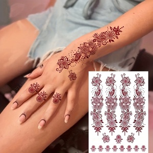 เท้าและข้อมือสติกเกอร์รอยสักชั่วคราวด้วยดอกไม้เถาและใบ Designs สติกเกอร์รอยสักเฮนน่าสติกเกอร์รอยสักกันน้ํา - Product Image 4