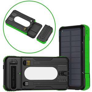 Cargador Solar Portátil al por Mayor de 10000mAh 16000mAh con Cable Integrado y Potente Luz LED - Product Image 1