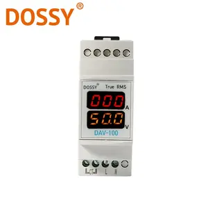 DAV-100 Din Rail Type Led Display Stroom En Spanning Meter Voltmeter Amperemeter Een + V