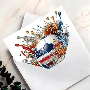 Tarjetas <span class=keywords><strong>de</strong></span> Felicitación con Diamantes para Fanáticos <span class=keywords><strong>del</strong></span> Fútbol - Tarjeta Patriótica <span class=keywords><strong>de</strong></span> Celebración <span class=keywords><strong>de</strong></span> Fútbol 2026 para EE. UU. y Canadá - Product Image 3