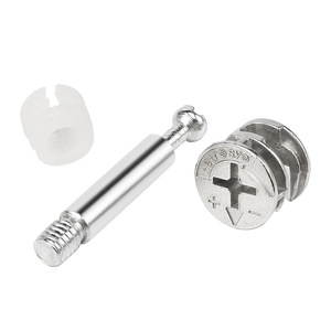Connecteur trois en un en alliage de zinc, fixation pour armoire, installation facile, composant d'assemblage de meubles, placage nickel - Product Image 1