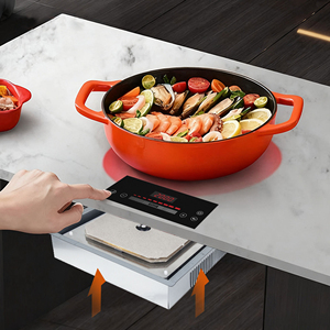 Table de cuisson à <span class=keywords><strong>induction</strong></span> invisible intégrée, brûleur unique, dissimulée sous un comptoir en granit, cuisinière à <span class=keywords><strong>induction</strong></span> dissimulée. - Product Image 6