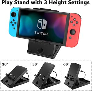 Kit de Accesorios para Estuche Yiscaxia Compatible <span class=keywords><strong>con</strong></span> <span class=keywords><strong>Nintendo</strong></span> <span class=keywords><strong>Switch</strong></span>, Estuche de Transporte 12 en 1 <span class=keywords><strong>con</strong></span> Soporte, Empuñadura y <span class=keywords><strong>Volante</strong></span> - Product Image 6