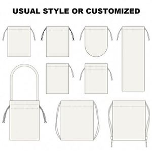 Reusable Custom Logo Portable Printed <b>Canvas</b> Cotton Double String Handbag Dust <b>Drawstring</b> Gift <b>Bag</b> - Product Image 6