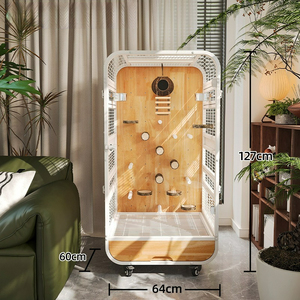 Nueva Jaula de Lujo Ecológica Grande de Madera Maciza y Hierro Forjado para Pájaros, Móvil, para Interiores y Exteriores, de Fábrica China de Primera Calidad - Product Image 2