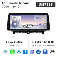 Radio Estéreo para Auto con Android 14 de 12.3 Pulgadas para Honda Accord CP de 8.ª Generación 2008-2012, CarPlay, GPS, 4G LTE, WiFi, Pantalla Táctil de 8 Núcleos