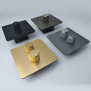 Interrupteurs rotatifs vintage LangYeao Buster and Punch, interrupteur de vitesse de ventilateur, panneau en acier inoxydable, prises électriques domestiques - Product Image 5