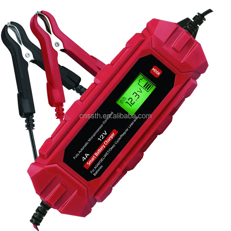 Factory new model DC6V/12V 2AA/4A 70W smart motorcycle or car battery charger for 12v lifepo4 battery charger