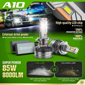 Yufing LED sương mù/Đèn lái xe A10 H7 180W 16000LM giá tốt nhất công suất cao H4 Đèn Pha 300W với mắt cho xe ô tô Led Đèn Pha - Product Image 2