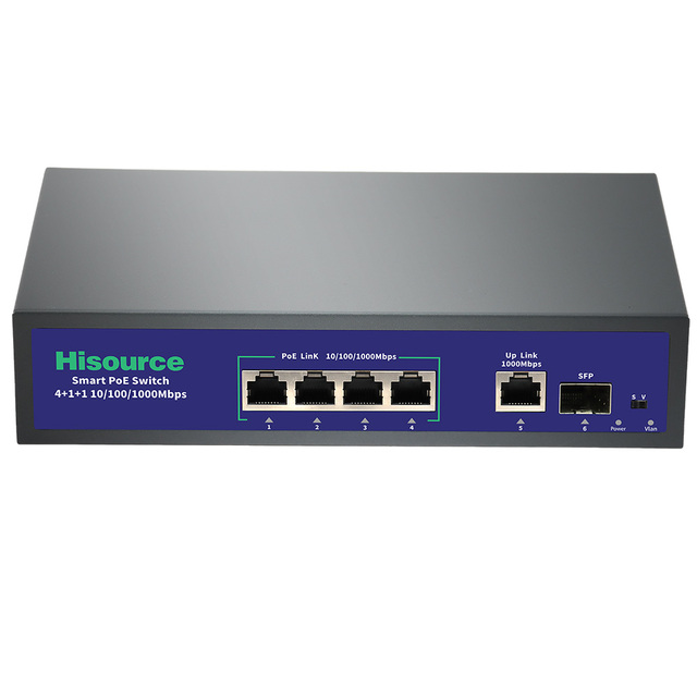 4+1 PoE Switch Full Gigabit Poe Ethernet Switch 1000Mbps VLAN 100M for IPC IP PHONE Building Intercom