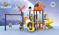 Aire de jeux extérieure pour enfants avec toboggans en métal et en plastique pour usage scolaire - Structures de divertissement amusantes pour jardin et parc d'attractions