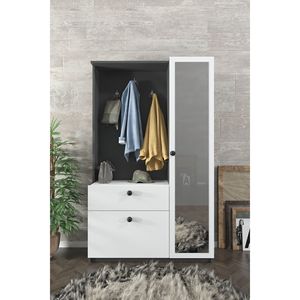 Organizador de Almacenamiento Moderno para Entrada, Zapatero con Espejo y Perchero para Vestíbulo o Recibidor - Product Image 2