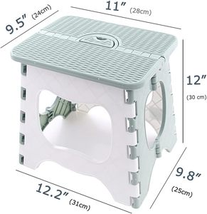 13 Inch Comfortable Non-Slip Plastic Foldable <b>Step</b> <b>Stool</b> for Home Furniture Workshop Farmhouse Multi-Purpose Use - Product Image 2