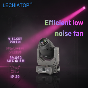 Projecteur à tête mobile LED blanc 250W pour <span class=keywords><strong>DJ</strong></span> et <span class=keywords><strong>mariage</strong></span>, zoom 4-30, contrôle DMX512, ventilateur silencieux et efficace, prise multi-régions - Product Image 1