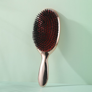 Pacchetto Logo personalizzato spazzola di setola cinghiale in Nylon e bagnato originale spazzola per capelli districante per massaggio del cuoio capelluto Soft Air cuscino pettine - Product Image 6