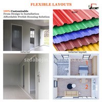 Maison préfabriquée portable de 20 pieds, maison miniature pliable à 2 chambres avec roues, cabine en acier mobile pour jardin extérieur pour villas