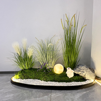 Plantes d'art vertes artificielles Effet naturel Renne Décoration vivante Plantes Cadre décoratif stabilisé Paysage de mousse préservé