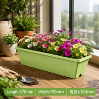 Jardinière rectangulaire blanche écologique et durable avec plateau de drainage en plastique pour fenêtre, idéale pour légumes, fleurs, herbes, balcon et jardin