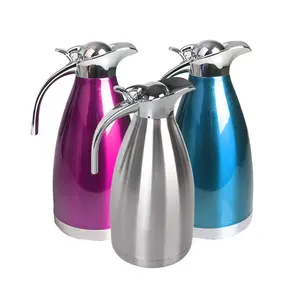 Cafetière de Style européen de haute qualité écologique 304, Double paroi en acier inoxydable, Thermos de 2 litres pour serveur