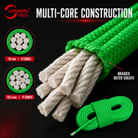 Corde statique LONGPU en nylon 9mm-14mm torsadée 2 brins haute résistance, épissable, pour protection, levage auxiliaire et charge lourde