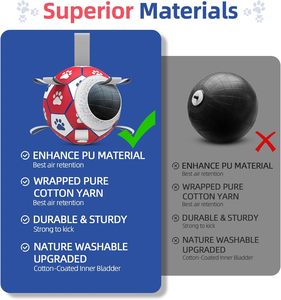 Ballon de football pour chien <span class=keywords><strong>Diman</strong></span> Paw Print avec sangles, pour jouer à l'intérieur/à l'extérieur, cadeau d'anniversaire, jouet interactif pour tirer la balle, pour chiens de petite/moyenne taille (6 pouces) - Product Image 6