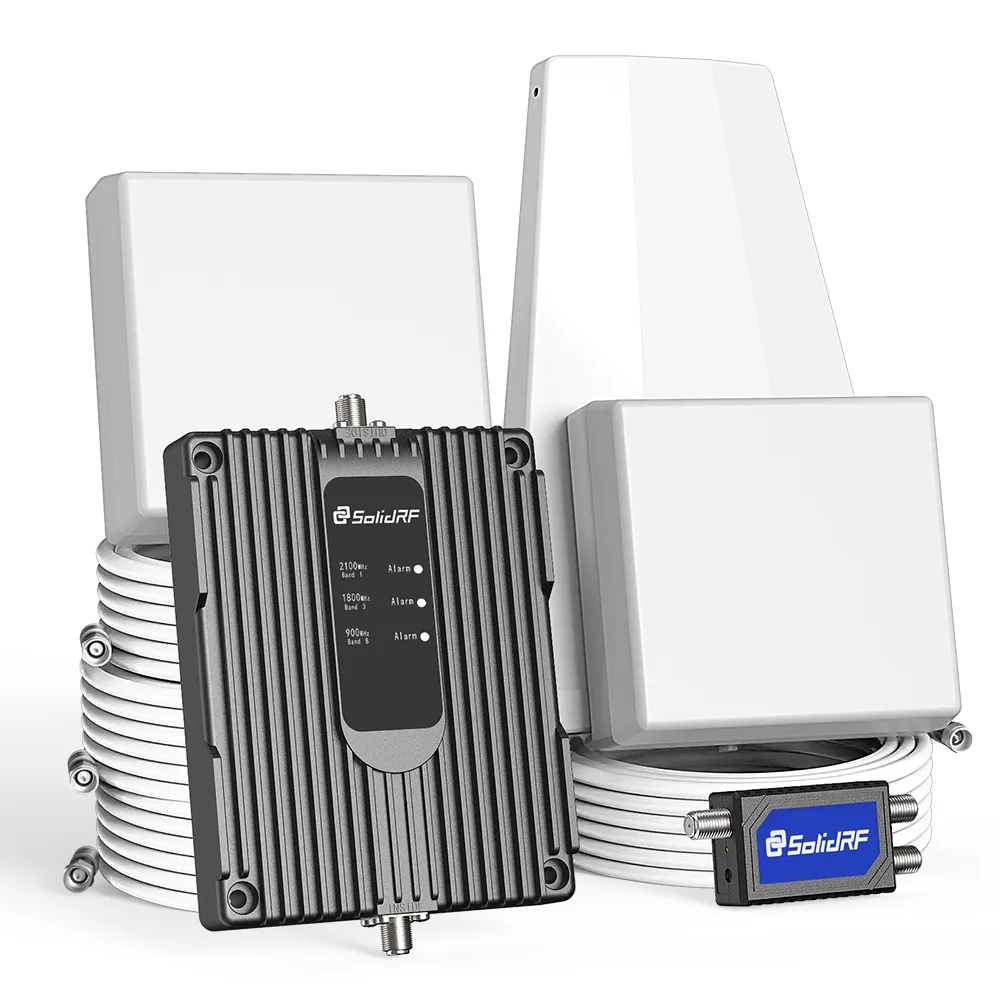 SolidRF Cell Phone Booster for Home Up to 8, 000 sq ft Dual Interior Antennas signal booster