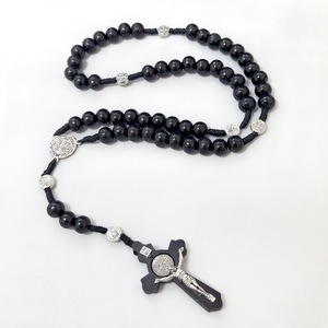 JUXINDA Croix en bois d'olivier, pendentif en bois naturel de la Terre Sainte de l'arbre <span class=keywords><strong>biblique</strong></span> | Souvenir de pèlerinage et cadeau chrétien - Product Image 2