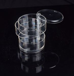 Clear Ps Plastic Round Movable 3 Layers With Lid Acrylic Ring Box With Lid
