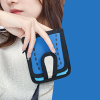Dompet wanita model 2d logo kustom dompet desain pola kartun dompet wanita perempuan kanvas tahan aus untuk penggunaan sehari-hari