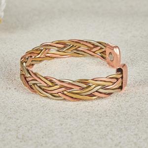 Nieuwe collectie driekleurige twist mode uitbreidbare magnetische massief koperen gezondheidsbalans therapie armbanden armband sieraden - Product Image 2