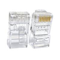 Conector de Red Ethernet Cat5e RJ45 UTP de 8 Pines, Transparente, Chapado en Oro, Directo de Fábrica