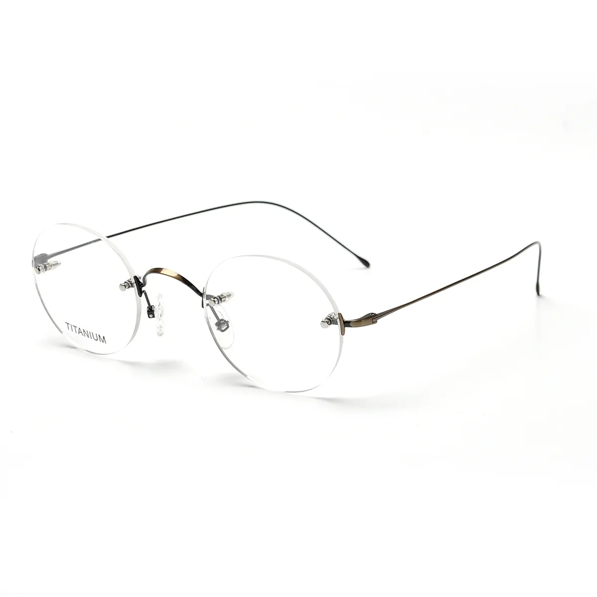 2019 fashion titanium optical glasses frames vintage rimless women men round eyeglasses spectacle myopia frames optical