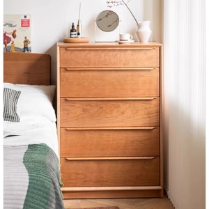 Cherry Wood <b>Chest</b> Of Drawers 5 Drawer Bedroom <b>Storage</b> Cabinet Versatile Design - Product Image 2