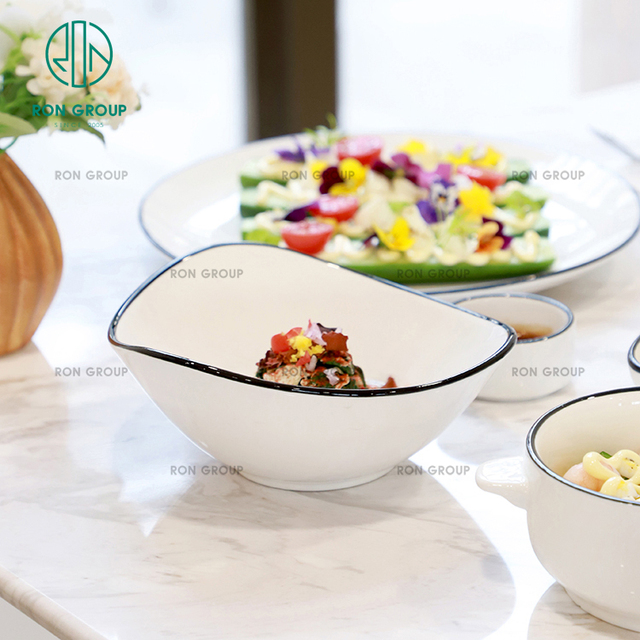 Lightweight Melamine  Porcelain Tableware Kitchenware 5.3/6.8  Inch Salad Food Bowl for Home  Hotel Restaurant Catering Use