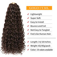 Extensions de cheveux synthétiques 80g French Curl Crochet Hair Ombre, tresses au crochet 18 pouces, boucles de plage rebondissantes, anti-emmêlement
