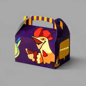 Scatola per Snack e Pollo Fritto Personalizzata all'Ingrosso per Alimenti, Confezione da Asporto per Fast <span class=keywords><strong>Food</strong></span>, Scatola Pranzo Stile <span class=keywords><strong>Happy</strong></span> Meal per Consegna - Product Image 1
