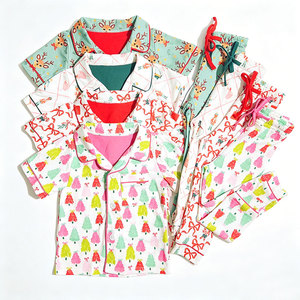Ensembles de pyjamas en fibre de bambou à motifs de Noël personnalisés, vêtements de nuit pour garçons et filles, tenue de nuit pour enfants, vêtements en coton modal - Product Image 2