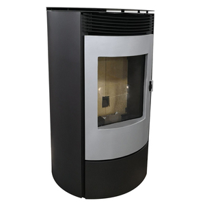 Estufa de <span class=keywords><strong>Pellets</strong></span> Cilíndrica de 12kw Fabricada en China, <span class=keywords><strong>Chimenea</strong></span> de <span class=keywords><strong>Pellets</strong></span> de Madera Independiente para Uso Doméstico, Biomasa de <span class=keywords><strong>Pellets</strong></span> para el Invierno - Product Image 2